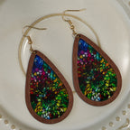 Boucles d'oreilles Glorious Grace Gouttes d'eau inspirées de l'art coloré des vitraux d'église VIP