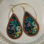 Boucles d'oreilles Glorious Grace Gouttes d'eau inspirées de l'art coloré des vitraux d'église VIP