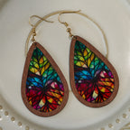Boucles d'oreilles Glorious Grace Gouttes d'eau inspirées de l'art coloré des vitraux d'église VIP