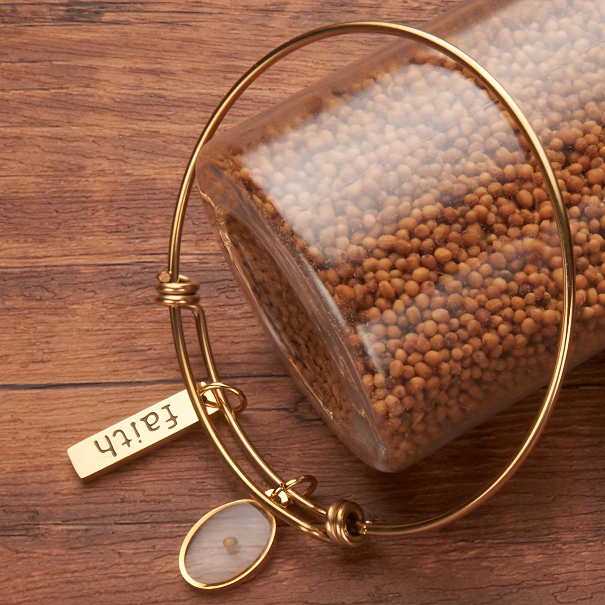 Bracelet jonc Graine de Moutarde Foi : Gardez la foi près du cœur