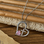 Collar Corazón Cruz "Soy un Hijo de Dios" con Detalles de Circonita: Una Prueba de Identidad Celestial