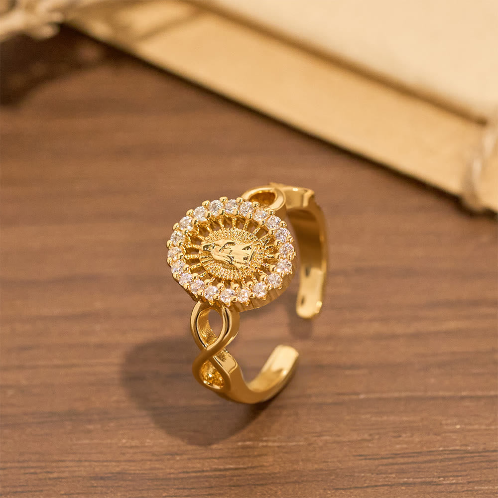 Bague Infini Notre-Dame en Zircon : Emblème de la Grâce Mariale Éternelle
