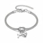 Bracelet Ajustable Nœud d'Amour Cœur Entrelacé : Emblème de Dévotion et de Grâce Divine