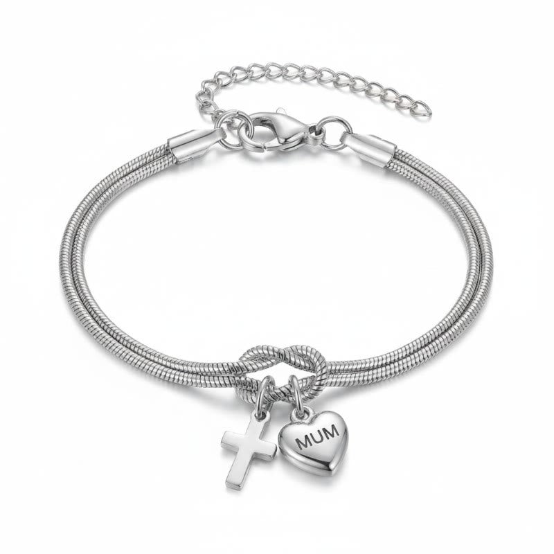 Bracelet Ajustable Nœud d'Amour Cœur Entrelacé : Emblème de Dévotion et de Grâce Divine