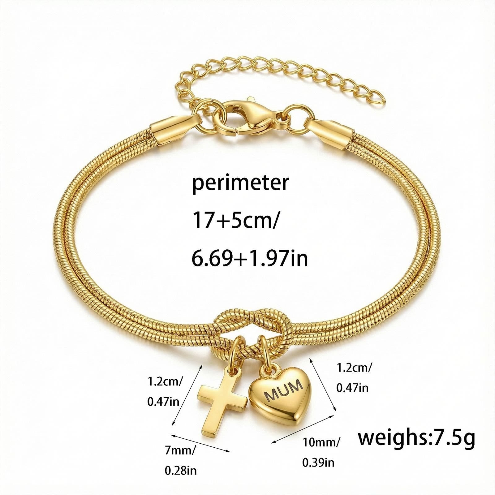 Bracelet Ajustable Nœud d'Amour Cœur Entrelacé : Emblème de Dévotion et de Grâce Divine