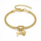 Bracelet Ajustable Nœud d'Amour Cœur Entrelacé : Emblème de Dévotion et de Grâce Divine