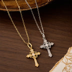 Collar con Cruz Geométrica Brillante: Un Símbolo de Esperanza Eterna y Protección Divina