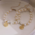 Elegante Pulsera Ajustable de Cristal con Medalla de San Benito: Joyería de Bendición Espiritual