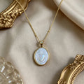 Collar de perlas blancas naturales de la Santa: Sagrado Corazón, Jesús, Nuestra Señora y San Miguel