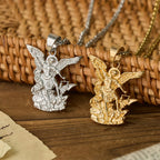 Collier avec pendentif Archange Saint Michel bicolore : Emblème de protection divine