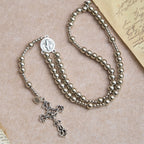 Pulsera de rosario magnética Sagrado Tono Plateado: Oración y pulsera 2 en 1