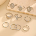 Set de Anillos con Cruz Mariana Dorada y Plateada: Una Prueba de Devoción Celestial