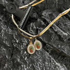 Collier coloré en chaîne d'os de serpent Notre-Dame de Guadalupe