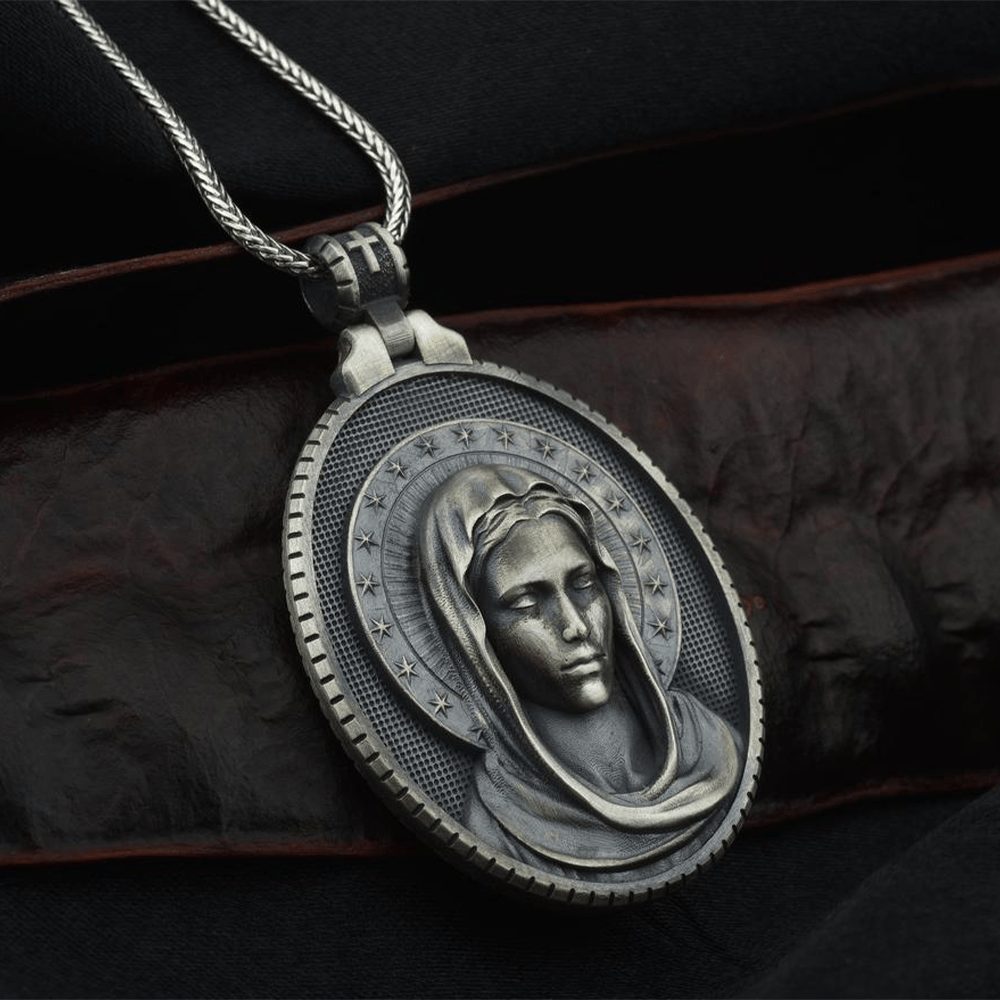 Collar de acero inoxidable Asunción de la Virgen María