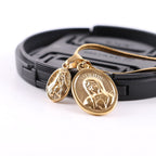 Collier en or double pendentif Notre-Dame rond