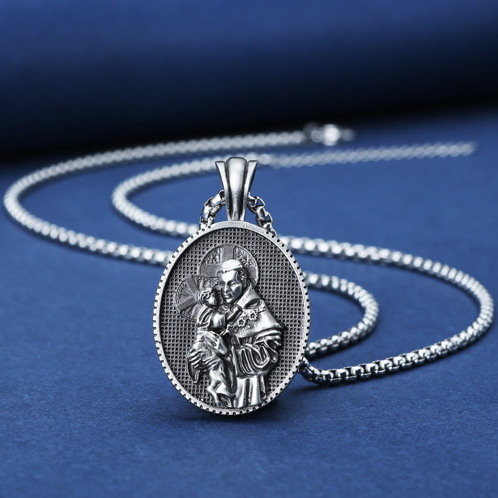 Collier pendentif Saint Antoine et l'Enfant Jésus