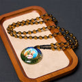 Chapelet Sainte Famille avec perles marron foncé