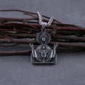 Collar con colgante de oración de la Virgen María de acero inoxidable, medallón católico, cadena de protección