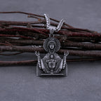 Collar con colgante de oración de la Virgen María de acero inoxidable, medallón católico, cadena de protección