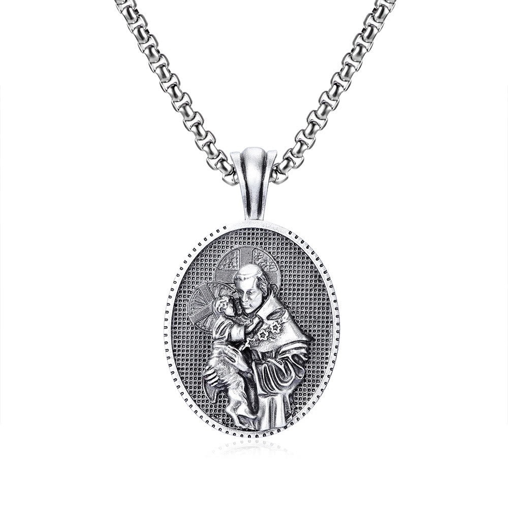 Collier pendentif Saint Antoine et l'Enfant Jésus