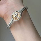 Bracelet croix gravée Prière vintage Cadeau de Dieu