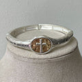 Bracelet croix gravée Prière vintage Cadeau de Dieu
